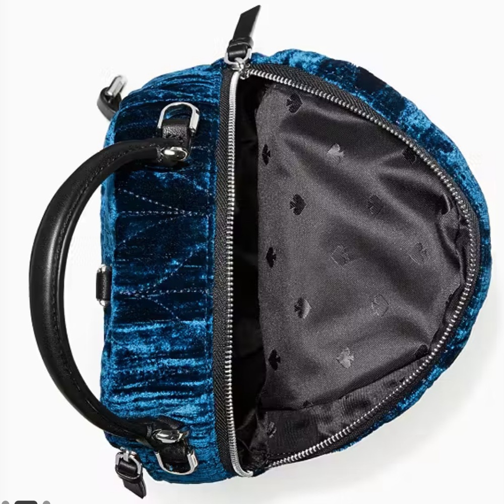 Kate Spade New York Briar Lane Quilted Crushed Velvet Mini Convertible Backpack - Picture 10 of 11